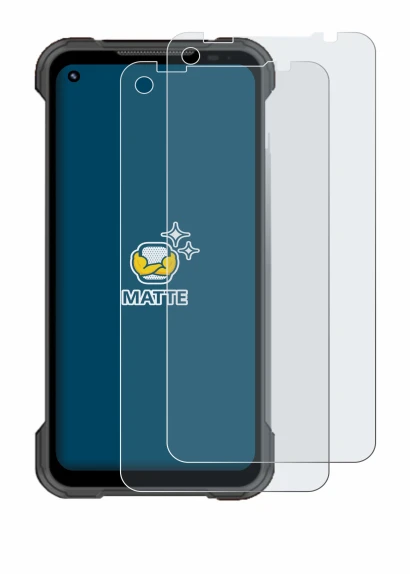 Image de l'appareil Doogee S97 Pro avec une grande variété de protections d'écran.