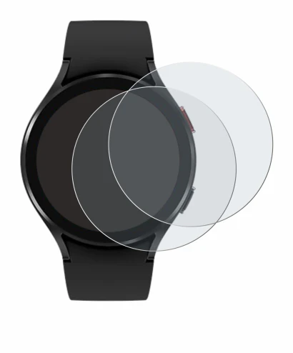 Image de l'appareil Samsung Galaxy Watch 4 (44mm) avec une grande variété de protections d'écran.
