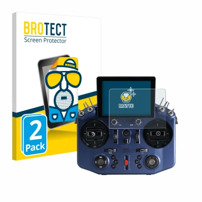 Face avant d’un emballage produit avec le logo de la marque BROTECT. À côté, l’appareil FrSky Tandem X20S est représenté avec 