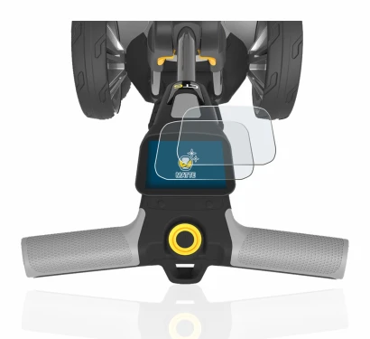 Image de l'appareil PowaKaddy CT6 avec une grande variété de protections d'écran.