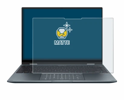 Image de l'appareil ASUS ZenBook 14 Flip OLED avec une grande variété de protections d'écran.