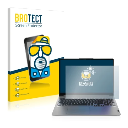 Face avant d’un emballage produit avec le logo de la marque BROTECT. À côté, l’appareil Lenovo IdeaPad 5 Pro 16" (6. Gen.) est