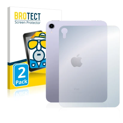 Face avant d’un emballage produit avec le logo de la marque BROTECT. À côté, l’appareil Apple iPad Mini 6 WiFi 2021 (6ème gén,