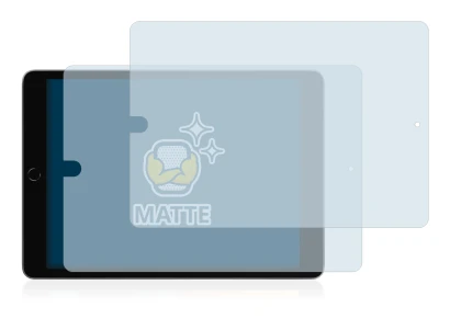 Image de l'appareil Apple iPad 10.2" 2021 (en paysage, 9e Gen.) avec une grande variété de protections d'écran.