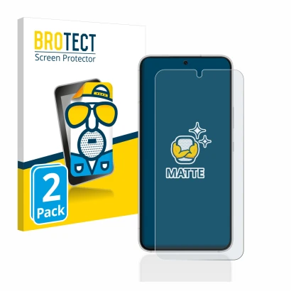 Face avant d’un emballage produit avec le logo de la marque BROTECT. À côté, l’appareil Samsung Galaxy S22 5G est représenté a