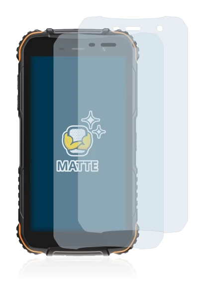 Image de l'appareil Doogee S35T avec une grande variété de protections d'écran.