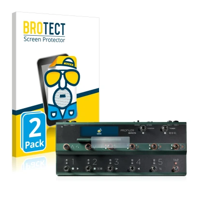 Face avant d’un emballage produit avec le logo de la marque BROTECT. À côté, l’appareil Kemper Profiler Remote est représenté