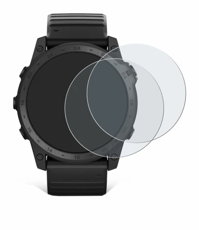 Image de l'appareil Garmin Tactix 7 Pro Ballistics avec une grande variété de protections d'écran.