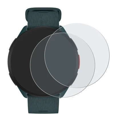 Image de l'appareil Polar Pacer avec une grande variété de protections d'écran.