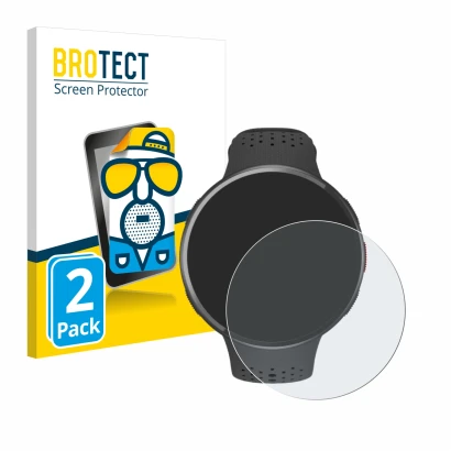 Face avant d’un emballage produit avec le logo de la marque BROTECT. À côté, l’appareil Polar Pacer Pro est représenté avec la