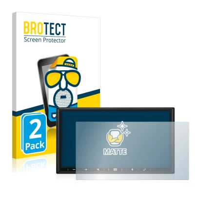 Face avant d’un emballage produit avec le logo de la marque BROTECT. À côté, l’appareil Alpine iLX-W690D est représenté avec l