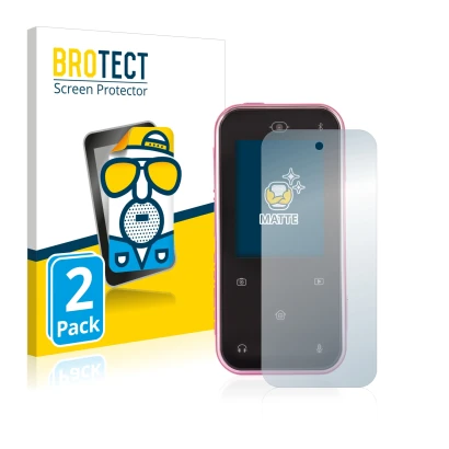 Face avant d’un emballage produit avec le logo de la marque BROTECT. À côté, l’appareil Vtech Kidizoom Snap Touch est représen