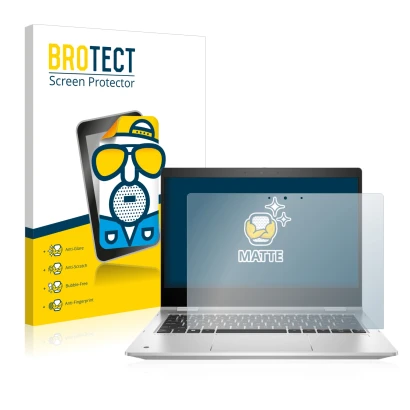 Face avant d’un emballage produit avec le logo de la marque BROTECT. À côté, l’appareil HP ProBook x360 435 G9 est représenté 