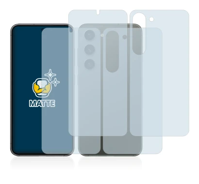 Image de l'appareil Samsung Galaxy S23 Plus (Avant+Arrière) avec une grande variété de protections d'écran.