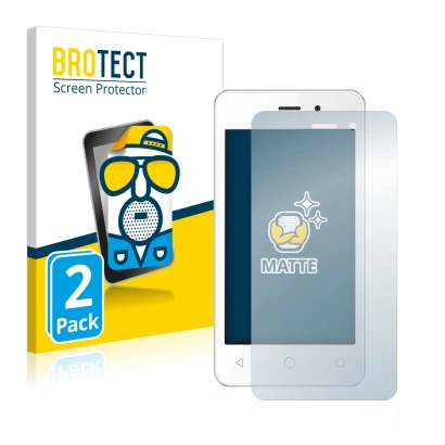Face avant d’un emballage produit avec le logo de la marque BROTECT. À côté, l’appareil NUU Mobile A1 est représenté avec la p