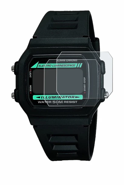 Image de l'appareil Casio W-86-1VQES avec une grande variété de protections d'écran.
