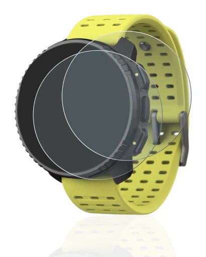 Image de l'appareil Suunto Vertical avec une grande variété de protections d'écran.