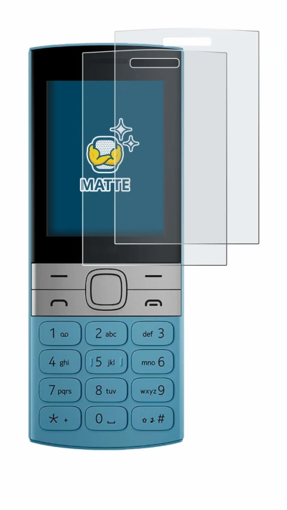 Image de l'appareil Nokia 150 (2023) avec une grande variété de protections d'écran.
