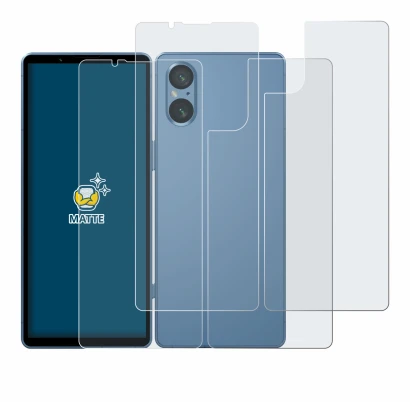 Image de l'appareil Sony Xperia 5 V (Avant+Arrière) avec une grande variété de protections d'écran.
