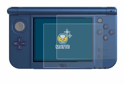 Image de l'appareil Nintendo New 3DS XL (Affichage inférieur) avec une grande variété de protections d'écran.