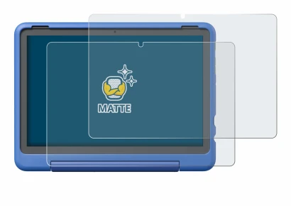 Image de l'appareil Amazon Fire HD 10 Kids Pro 2023 avec une grande variété de protections d'écran.