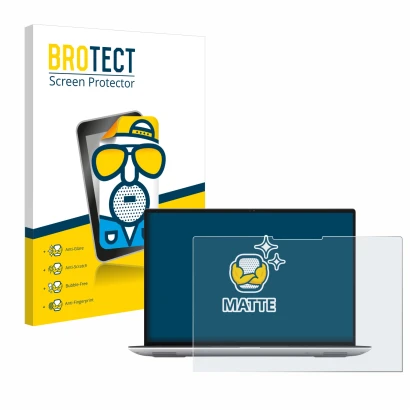 Face avant d’un emballage produit avec le logo de la marque BROTECT. À côté, l’appareil Dell Precision 5480 Touch est représen