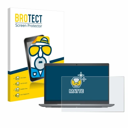 Face avant d’un emballage produit avec le logo de la marque BROTECT. À côté, l’appareil Dell Latitude 5540 est représenté avec