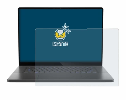 Image de l'appareil ASUS ROG Zephyrus G16 2024 avec une grande variété de protections d'écran.