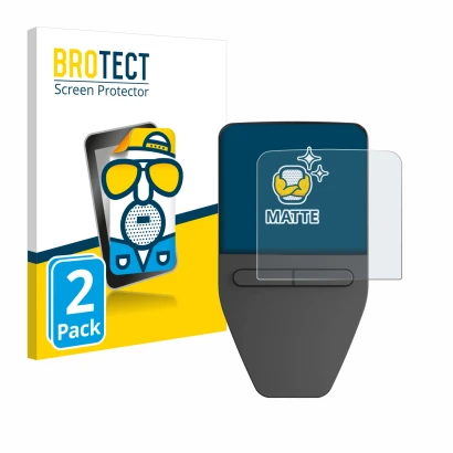 Face avant d’un emballage produit avec le logo de la marque BROTECT. À côté, l’appareil Trezor Safe 3 est représenté avec la p