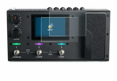 Image de l'appareil Headrush MX5 avec une grande variété de protections d'écran.