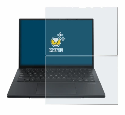Image de l'appareil ASUS ZenBook Duo OLED 2024 UX8406 avec une grande variété de protections d'écran.