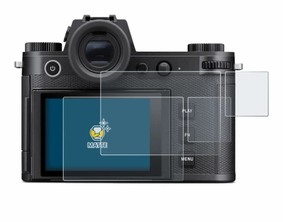 Image de l'appareil Leica SL3 (Affichage + affichage des épaules) avec une grande variété de protections d'écran.