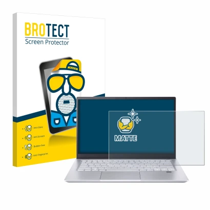 Face avant d’un emballage produit avec le logo de la marque BROTECT. À côté, l’appareil Acer Swift X 14 SFX14-72G Non-Touch es