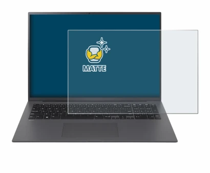 Image de l'appareil LG gram 17" 2024 avec une grande variété de protections d'écran.