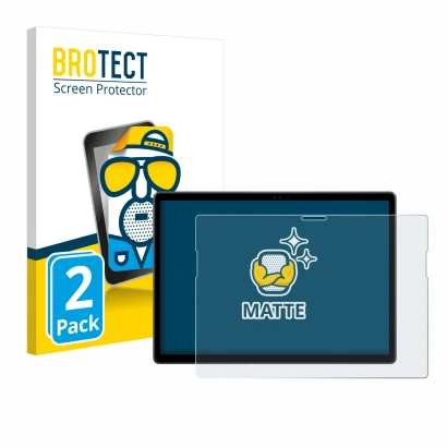 Face avant d’un emballage produit avec le logo de la marque BROTECT. À côté, l’appareil Dell Latitude 7350 Detachable est repr