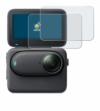 Image de l'appareil Insta360 Go 3S avec une grande variété de protections d'écran.