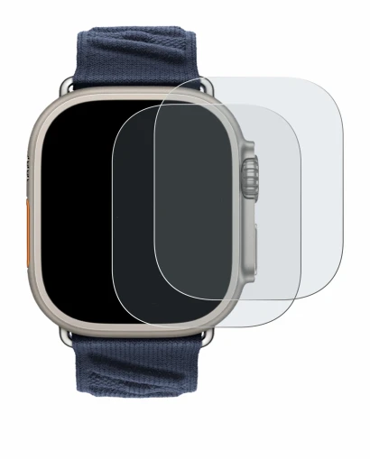 Image de l'appareil Apple Watch Hermès Ultra 2 avec une grande variété de protections d'écran.