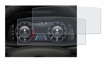 Image de l'appareil Skoda Virtual Cockpit 10.25" avec une grande variété de protections d'écran.