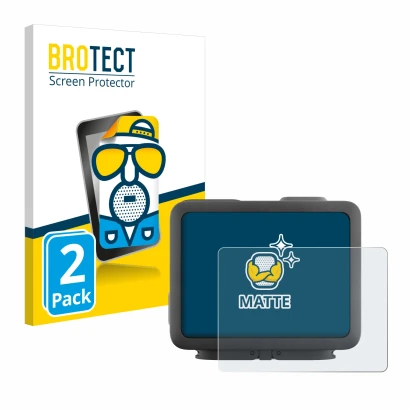 Face avant d’un emballage produit avec le logo de la marque BROTECT. À côté, l’appareil GoPro Hero 4k est représenté avec la p
