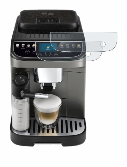 Image de l'appareil DeLonghi Magnifica Evo Next avec une grande variété de protections d'écran.
