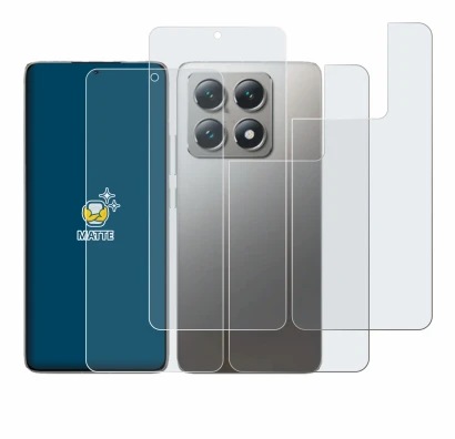 Image de l'appareil Xiaomi 14T (Avant+Arrière) avec une grande variété de protections d'écran.