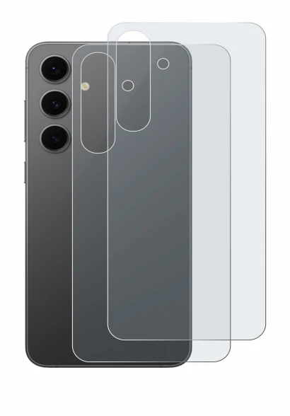 Image de l'appareil Samsung Galaxy S24 FE (Arrière) avec une grande variété de protections d'écran.