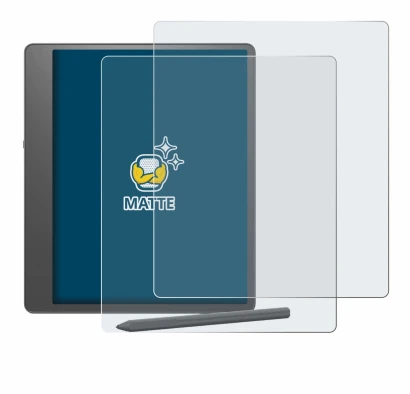 Image de l'appareil Amazon Kindle Scribe 2024 avec une grande variété de protections d'écran.