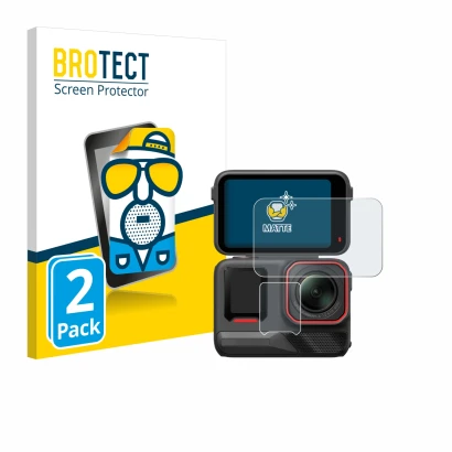 Face avant d’un emballage produit avec le logo de la marque BROTECT. À côté, l’appareil Insta360 Ace Pro 2 est représenté avec