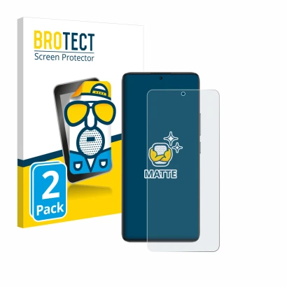 Face avant d’un emballage produit avec le logo de la marque BROTECT. À côté, l’appareil Xiaomi Poco F7 Pro est représenté avec