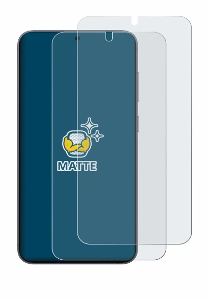 Image de l'appareil Samsung Galaxy S25 Plus avec une grande variété de protections d'écran.