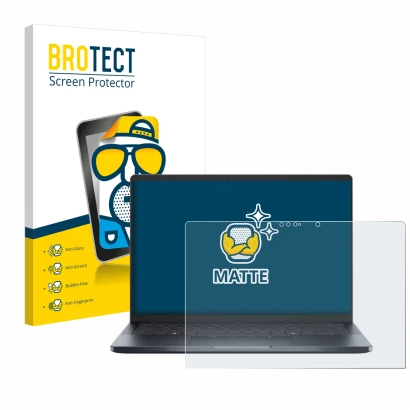 Face avant d’un emballage produit avec le logo de la marque BROTECT. À côté, l’appareil Dell Pro 14 Premium PA14250 Touch est 