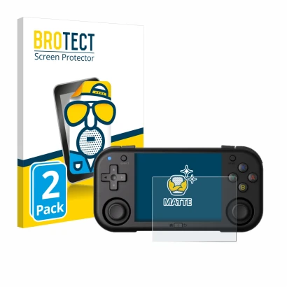 Face avant d’un emballage produit avec le logo de la marque BROTECT. À côté, l’appareil Magicx Mini Zero 28 est représenté ave