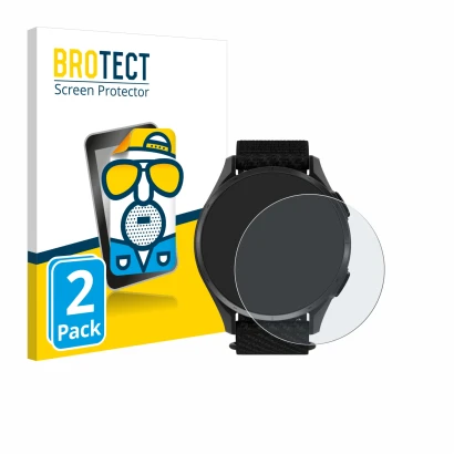 Face avant d’un emballage produit avec le logo de la marque BROTECT. À côté, l’appareil Garmin Approach S50 est représenté ave