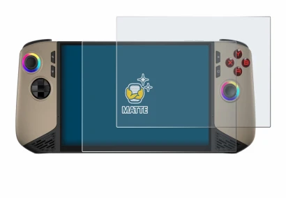 Image de l'appareil MSI Claw 8 AI+ avec une grande variété de protections d'écran.